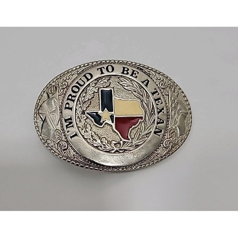 "I'm Proud To Be A Texan" Belt Buckle, Limited Edition #1365, 1986
